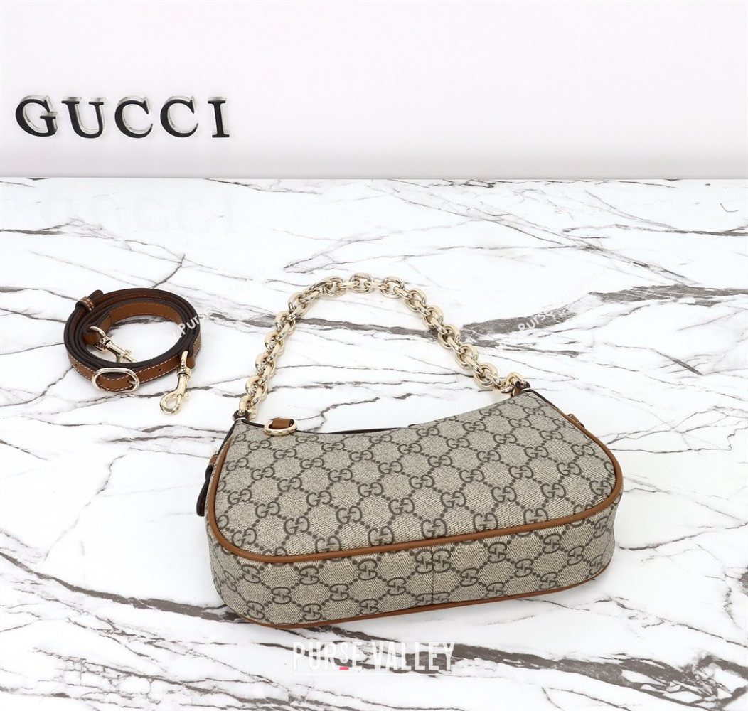 Gucci GG Canvas Emblem Small Shoulder bag 847447 Beige/Brown 2025 (DLH-250930064)