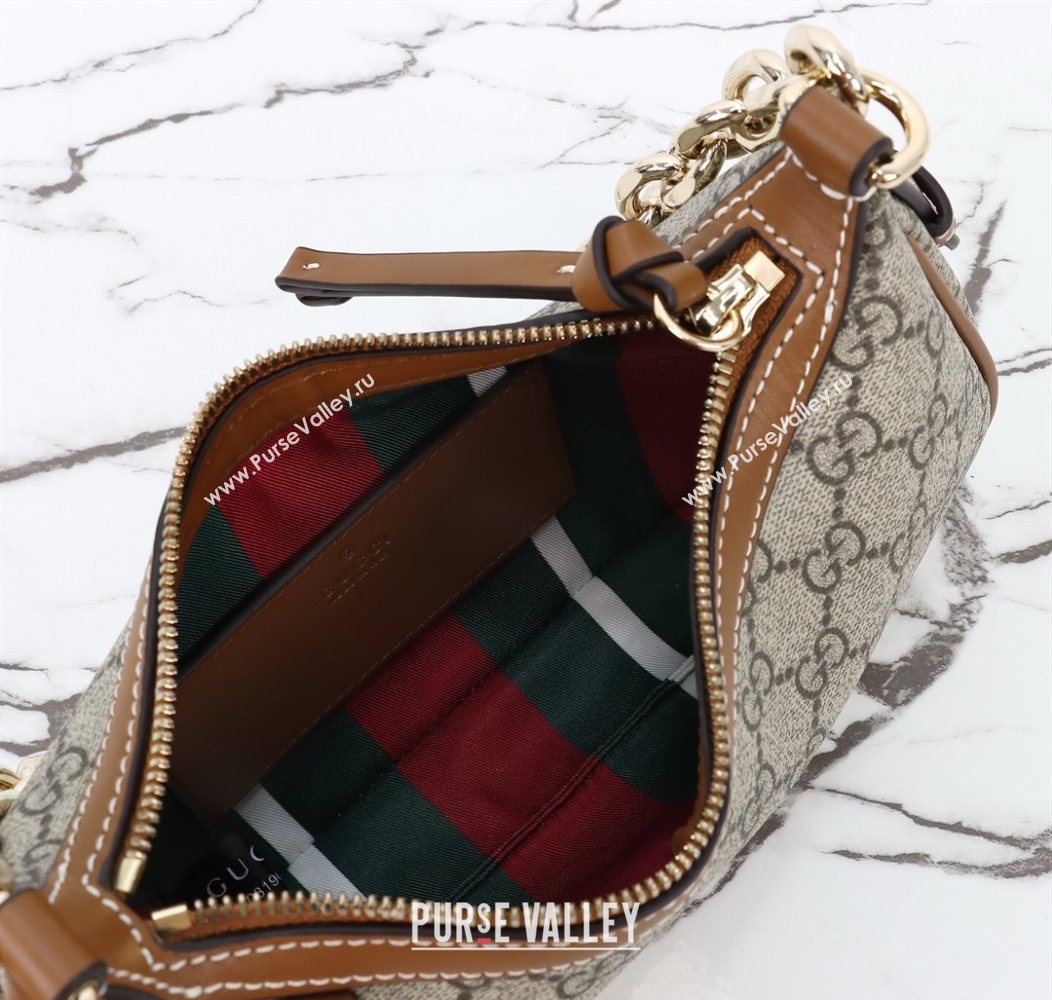 Gucci GG Canvas Emblem Small Shoulder bag 847447 Beige/Brown 2025 (DLH-250930064)