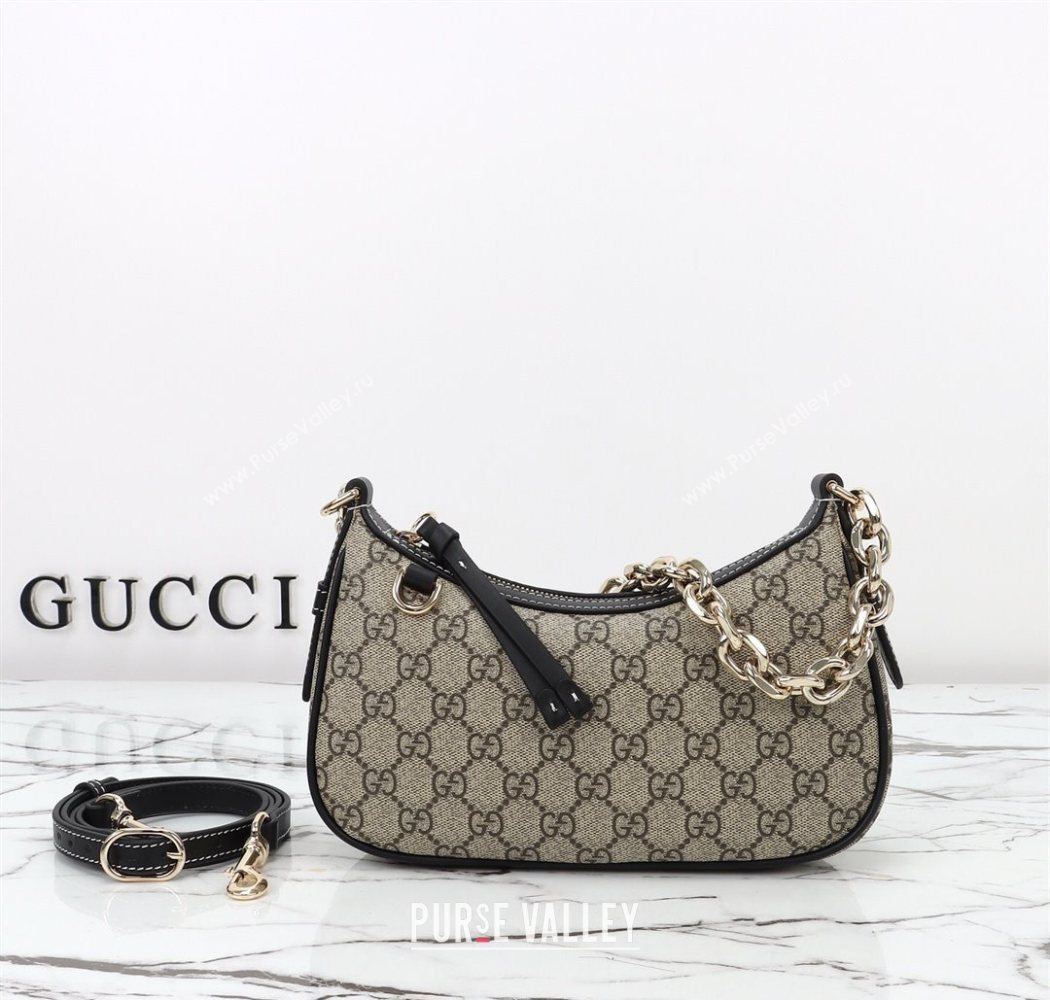 Gucci GG Canvas Emblem Small Shoulder bag 847447 Beige/Black 2025 (DLH-250930065)