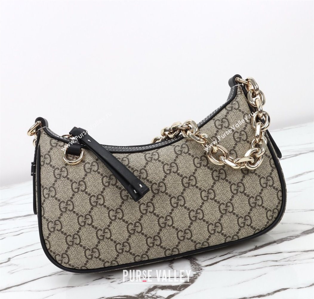 Gucci GG Canvas Emblem Small Shoulder bag 847447 Beige/Black 2025 (DLH-250930065)