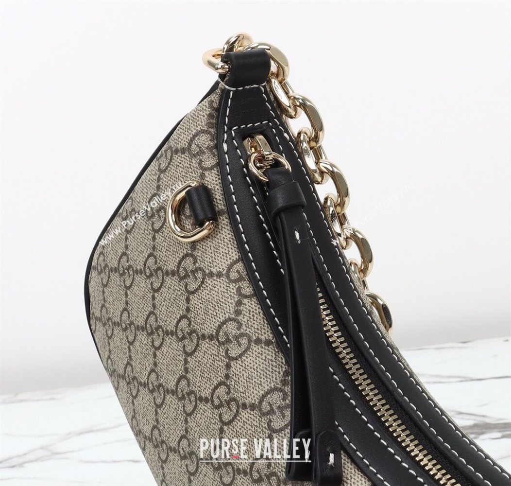 Gucci GG Canvas Emblem Small Shoulder bag 847447 Beige/Black 2025 (DLH-250930065)