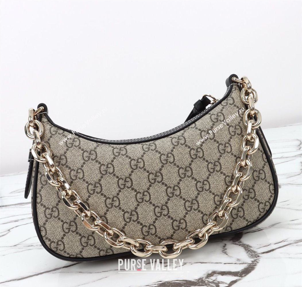 Gucci GG Canvas Emblem Small Shoulder bag 847447 Beige/Black 2025 (DLH-250930065)