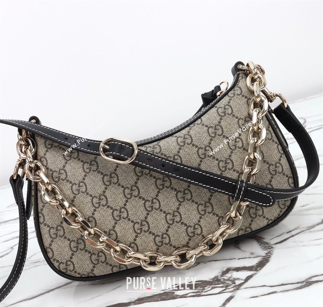 Gucci GG Canvas Emblem Small Shoulder bag 847447 Beige/Black 2025 (DLH-250930065)