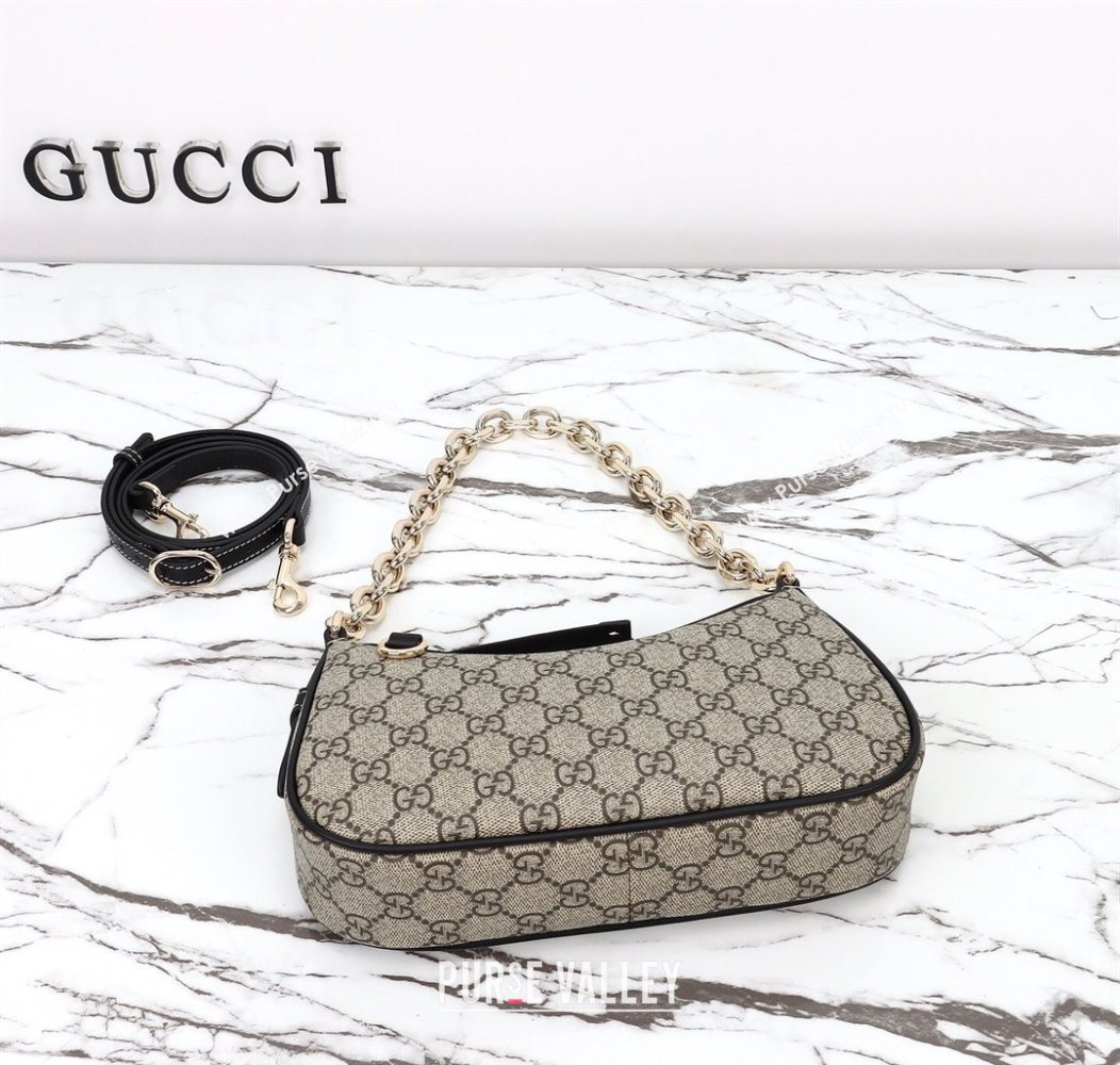 Gucci GG Canvas Emblem Small Shoulder bag 847447 Beige/Black 2025 (DLH-250930065)