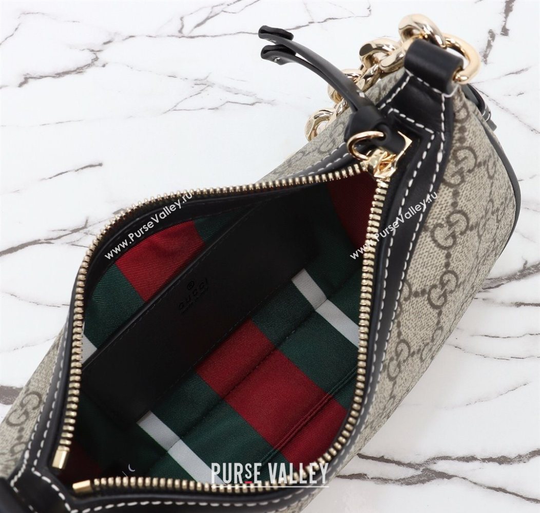 Gucci GG Canvas Emblem Small Shoulder bag 847447 Beige/Black 2025 (DLH-250930065)