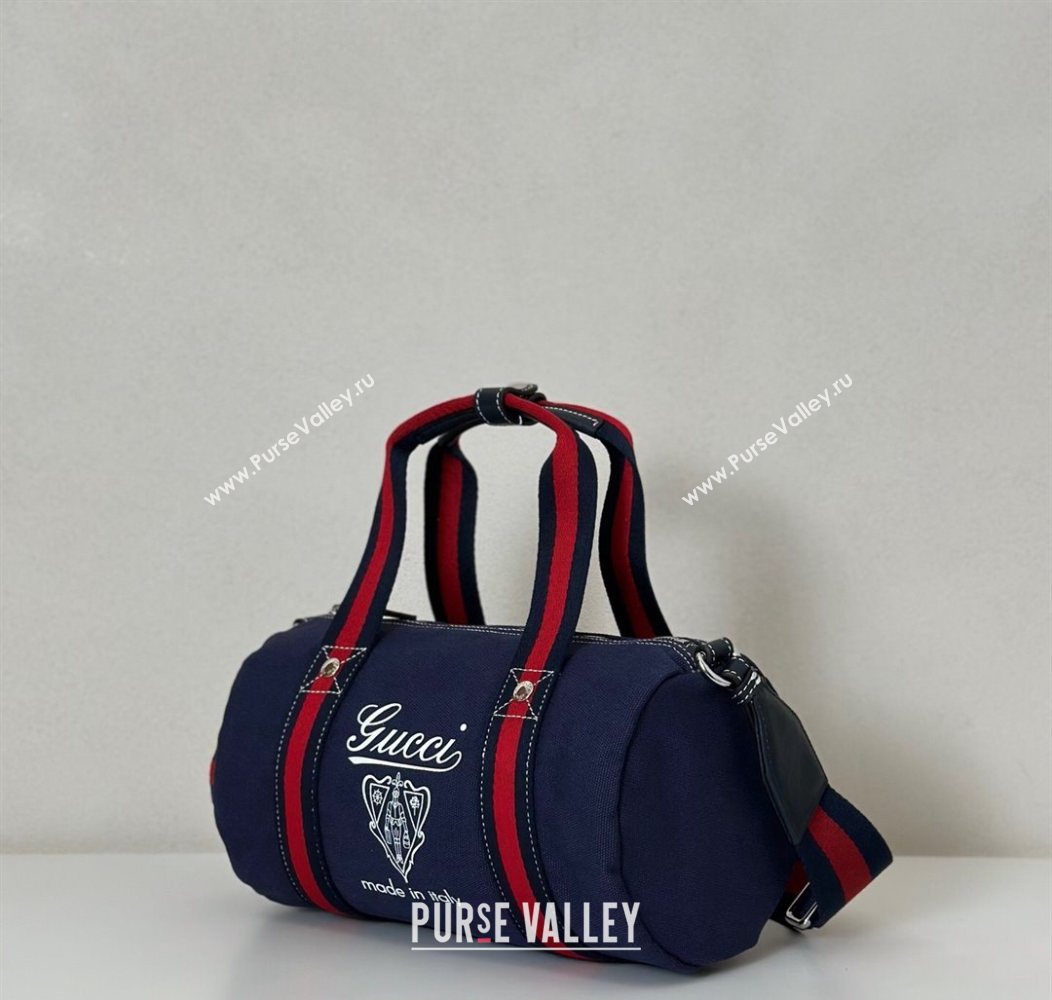Gucci Small printed canvas duffle bag Dark Blue 2025 816865 (DLH-250930052)