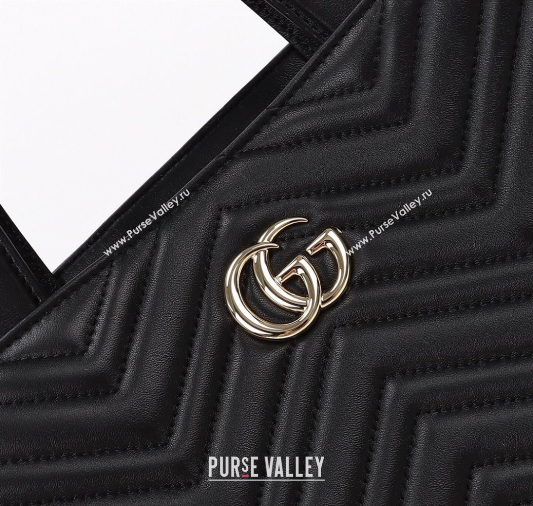 Gucci Betty Chevron Leathe Medium Tote Bag Black 2025 847387 (DLH-250930070)