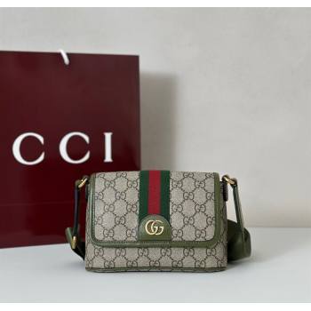 Gucci Ophidia GG Canvas mini bag Beige/Green 2025 838599 (DLH-250930072)
