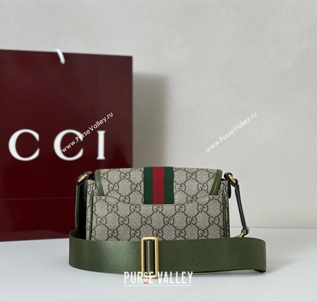 Gucci Ophidia GG Canvas mini bag Beige/Green 2025 838599 (DLH-250930072)