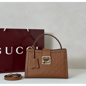 Gucci Padlock GG Leather Medium Handbag Brown 2025 838992 (DLH-250930074)