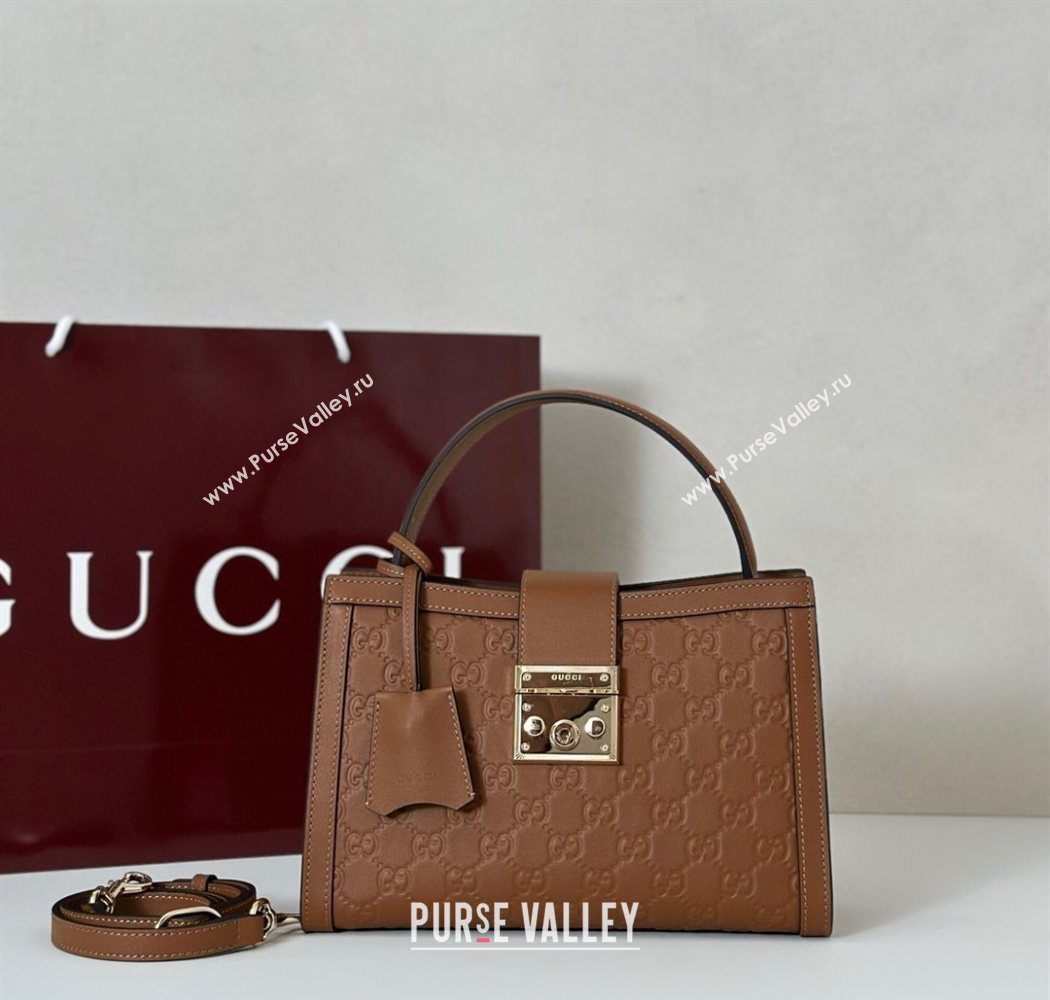 Gucci Padlock GG Leather Medium Handbag Brown 2025 838992 (DLH-250930074)