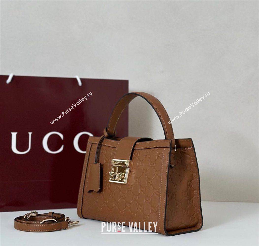 Gucci Padlock GG Leather Medium Handbag Brown 2025 838992 (DLH-250930074)