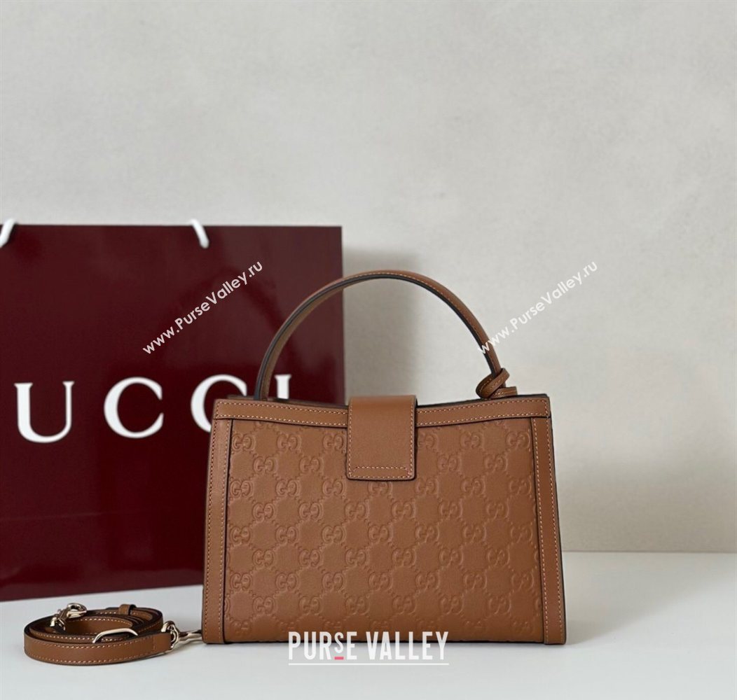 Gucci Padlock GG Leather Medium Handbag Brown 2025 838992 (DLH-250930074)
