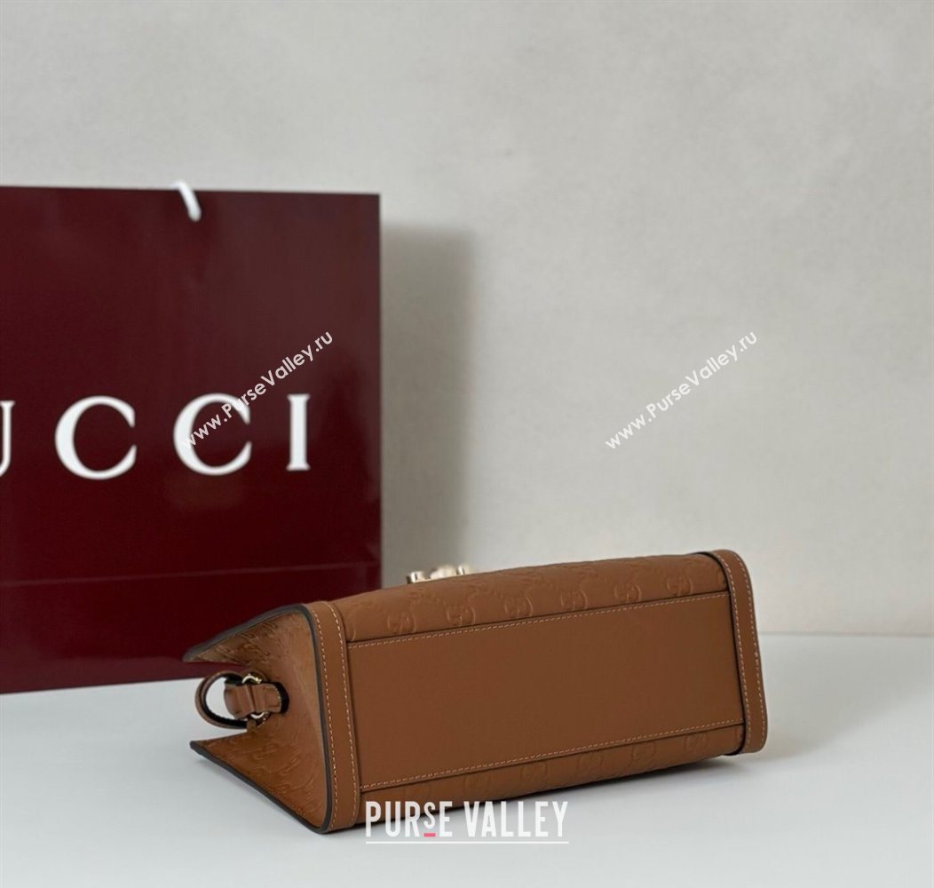 Gucci Padlock GG Leather Medium Handbag Brown 2025 838992 (DLH-250930074)