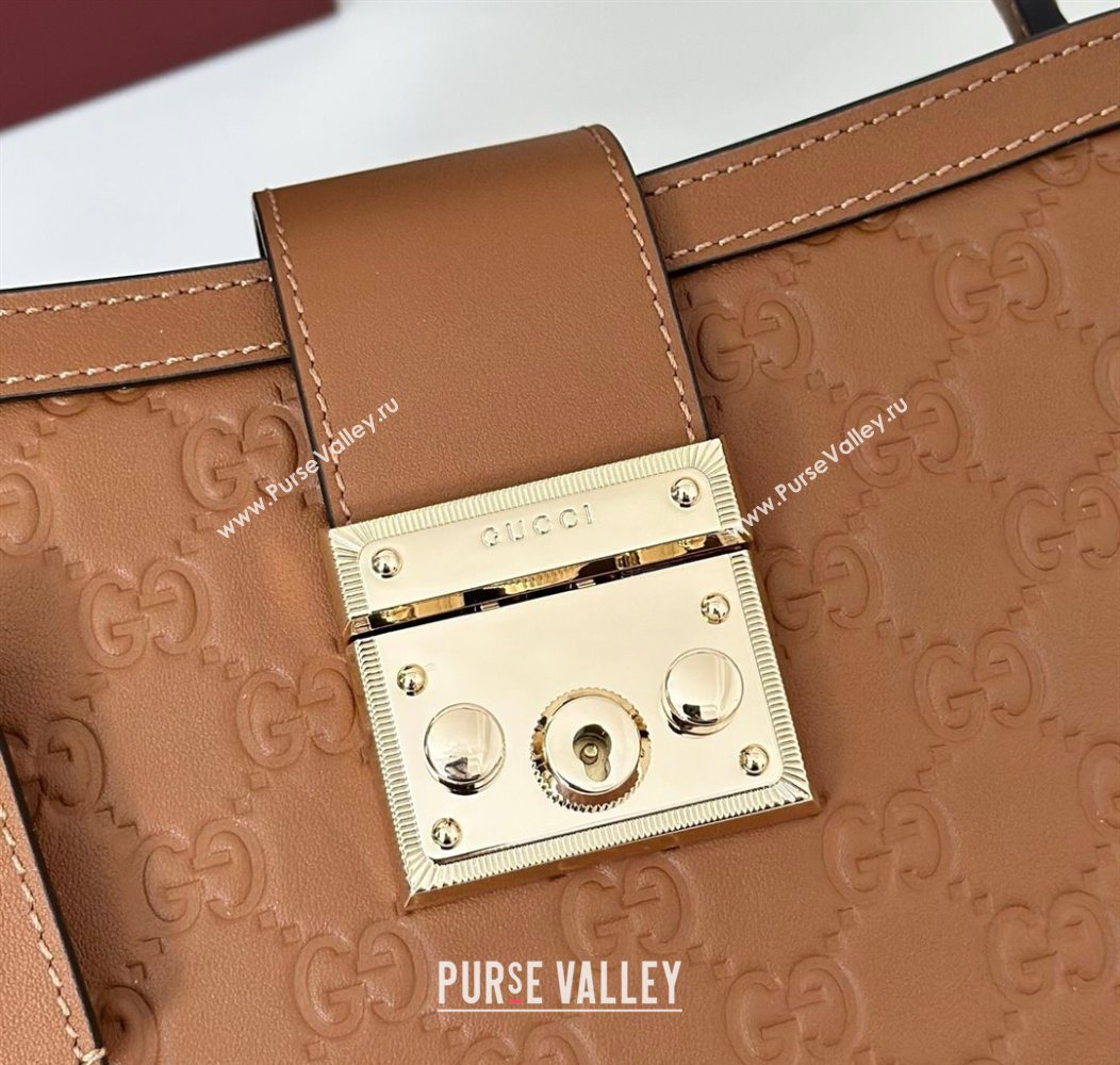 Gucci Padlock GG Leather Medium Handbag Brown 2025 838992 (DLH-250930074)