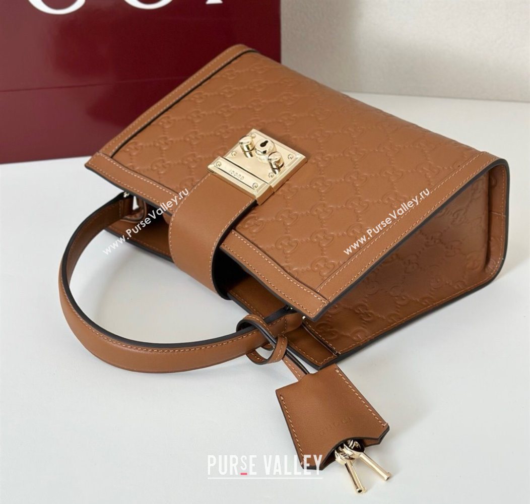 Gucci Padlock GG Leather Medium Handbag Brown 2025 838992 (DLH-250930074)