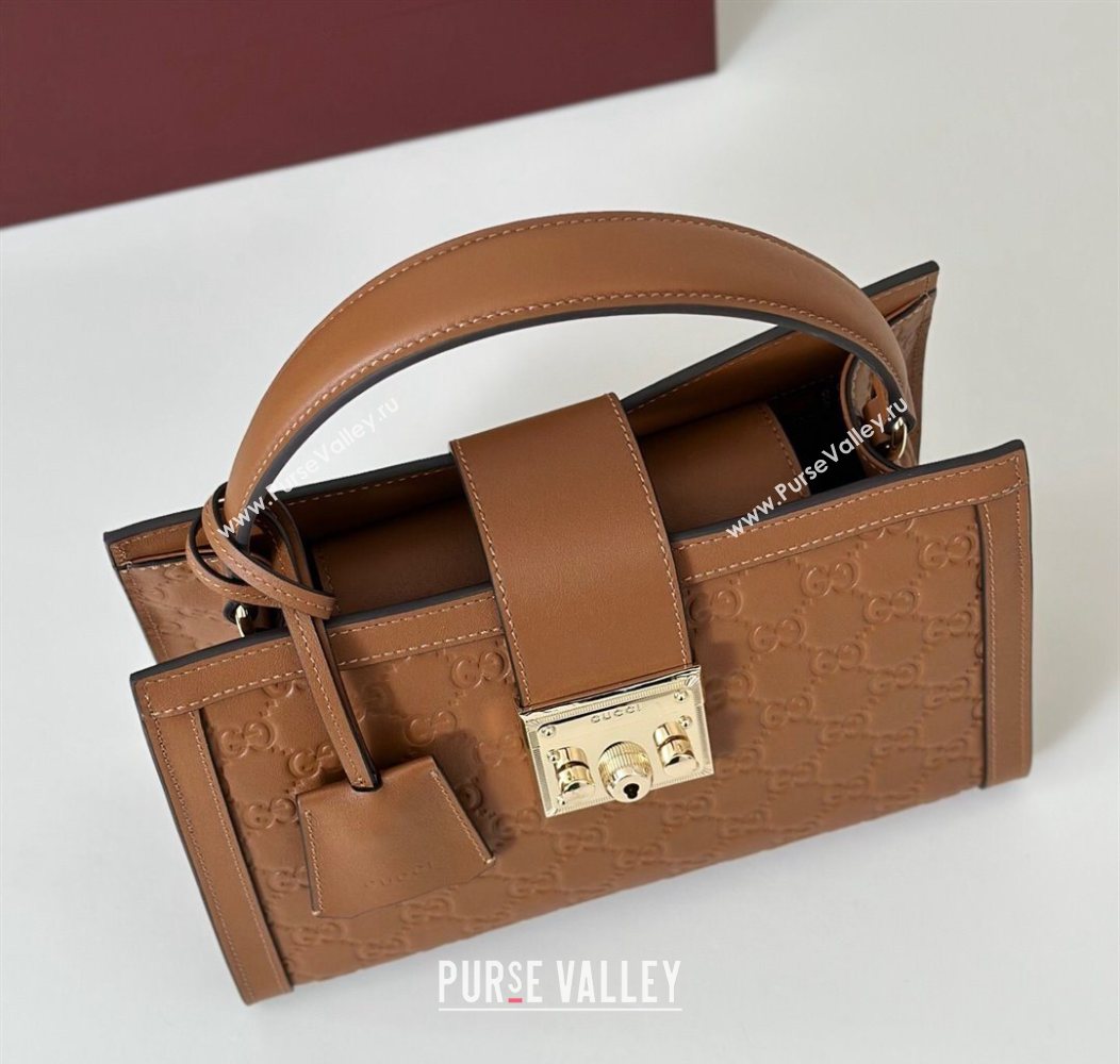Gucci Padlock GG Leather Medium Handbag Brown 2025 838992 (DLH-250930074)