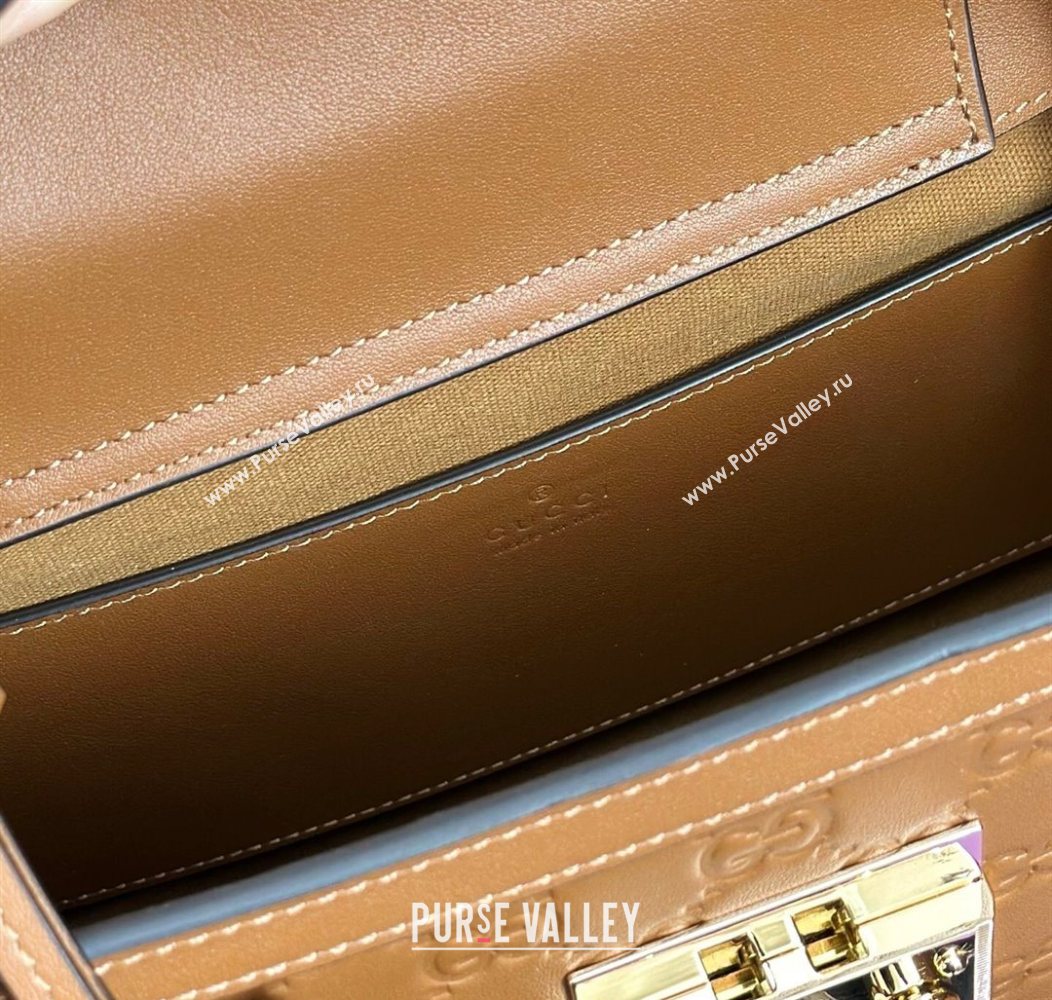 Gucci Padlock GG Leather Medium Handbag Brown 2025 838992 (DLH-250930074)