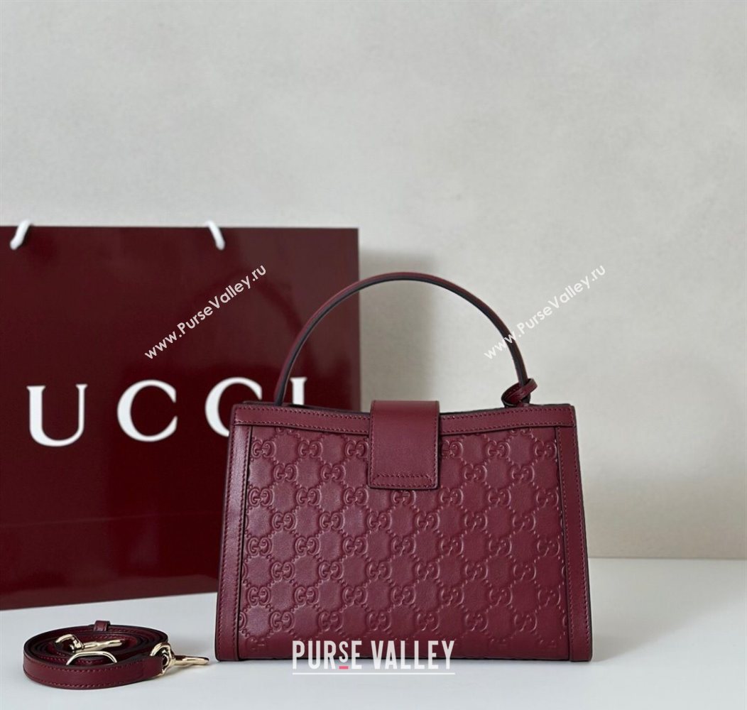 Gucci Padlock GG Leather Medium Handbag Burgundy 2025 838992 (DLH-250930075)
