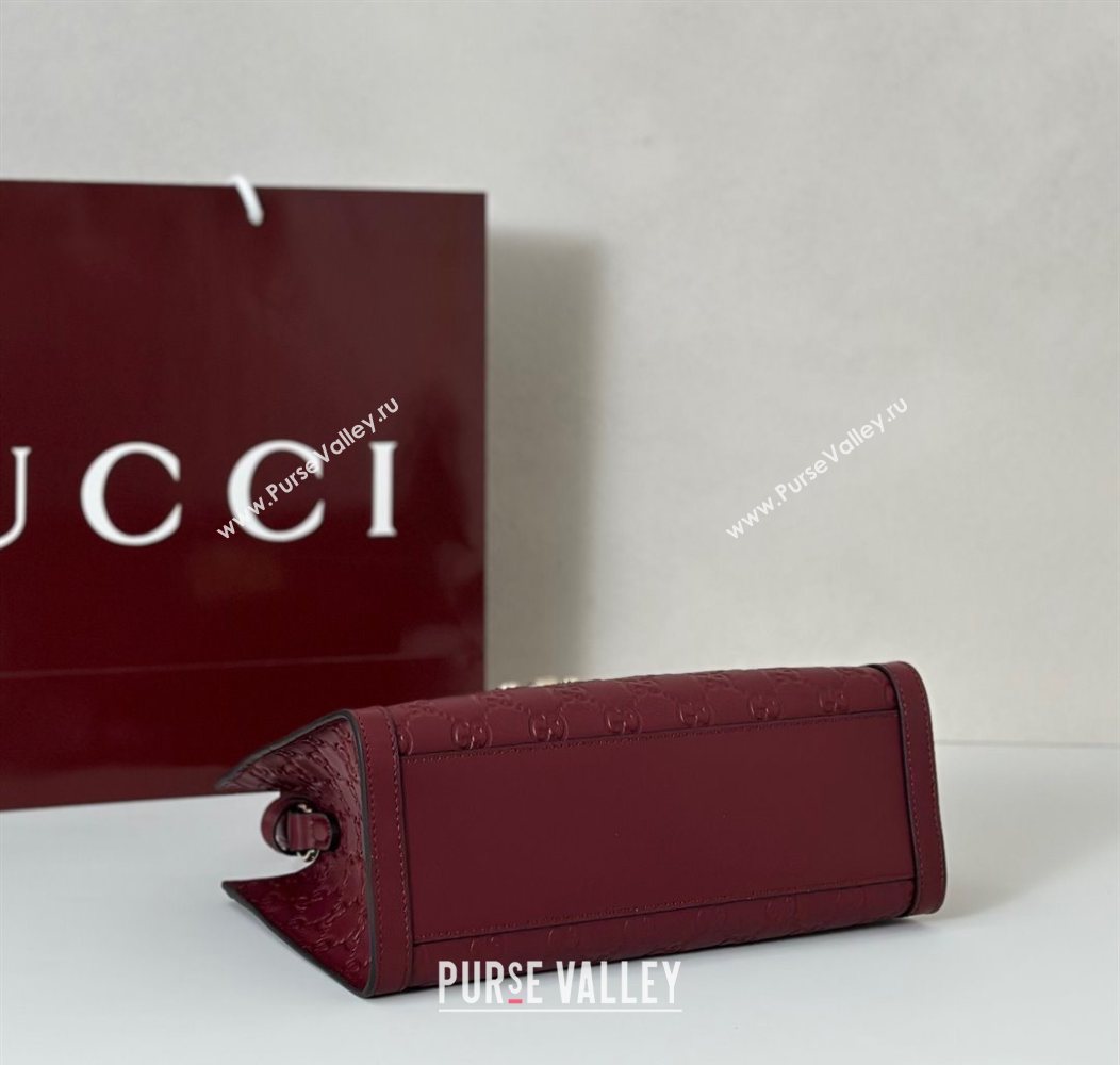 Gucci Padlock GG Leather Medium Handbag Burgundy 2025 838992 (DLH-250930075)