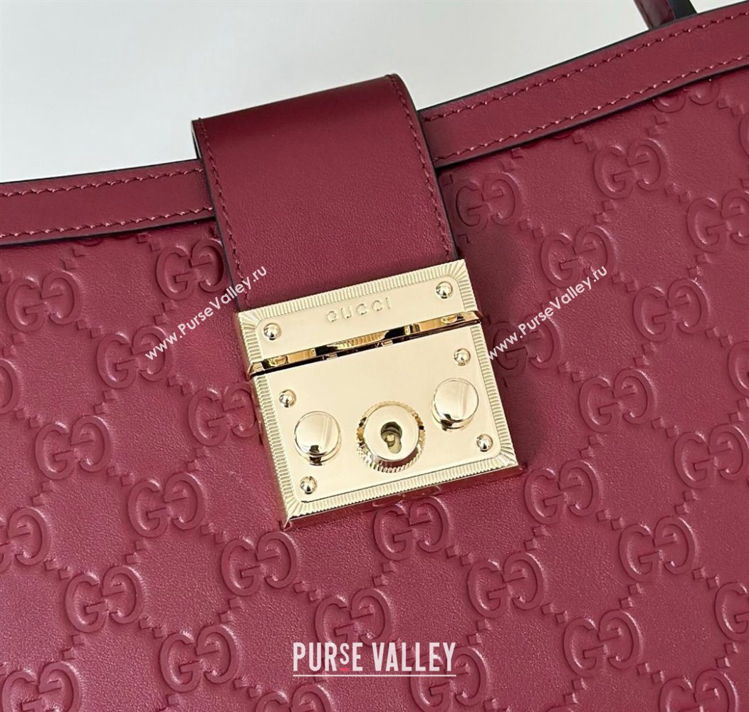 Gucci Padlock GG Leather Medium Handbag Burgundy 2025 838992 (DLH-250930075)