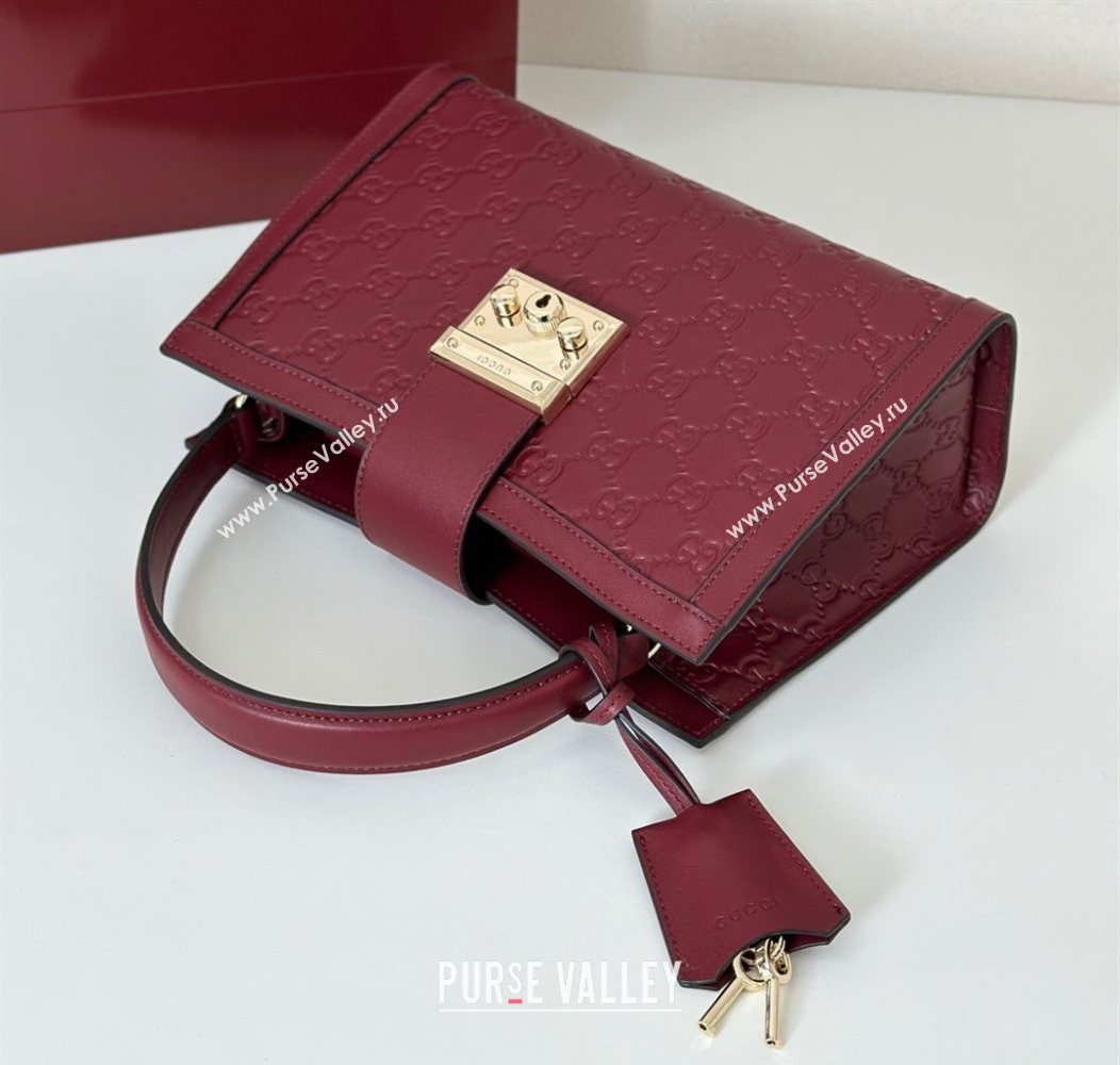 Gucci Padlock GG Leather Medium Handbag Burgundy 2025 838992 (DLH-250930075)