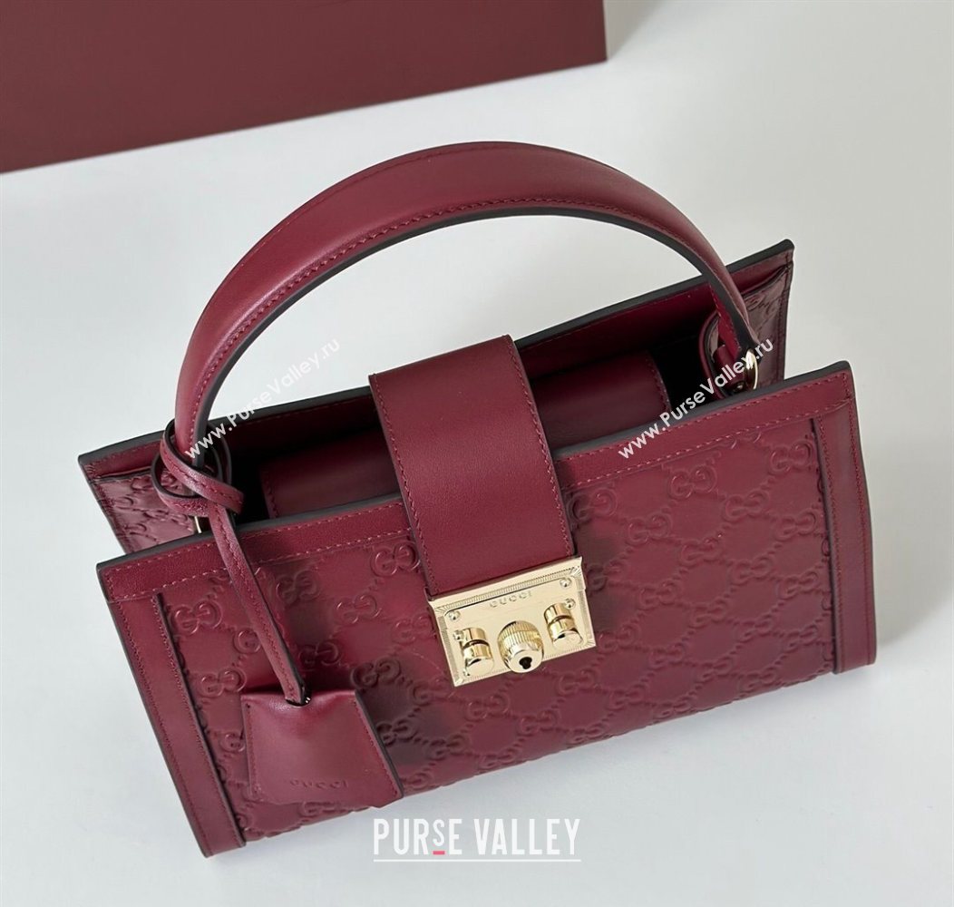 Gucci Padlock GG Leather Medium Handbag Burgundy 2025 838992 (DLH-250930075)