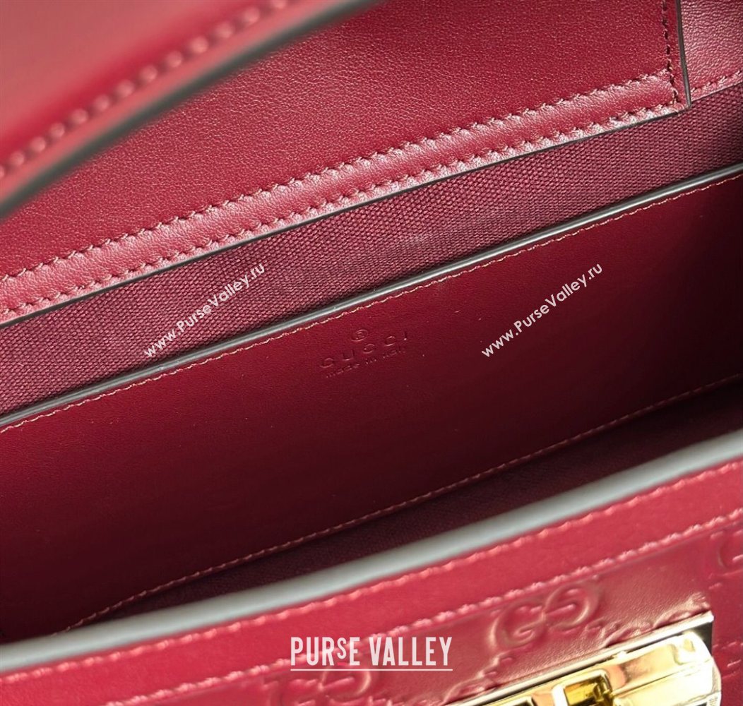 Gucci Padlock GG Leather Medium Handbag Burgundy 2025 838992 (DLH-250930075)