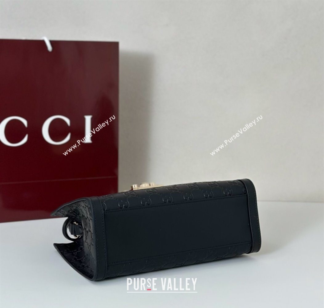 Gucci Padlock GG Leather Medium Handbag Black 2025 838992 (DLH-250930076)