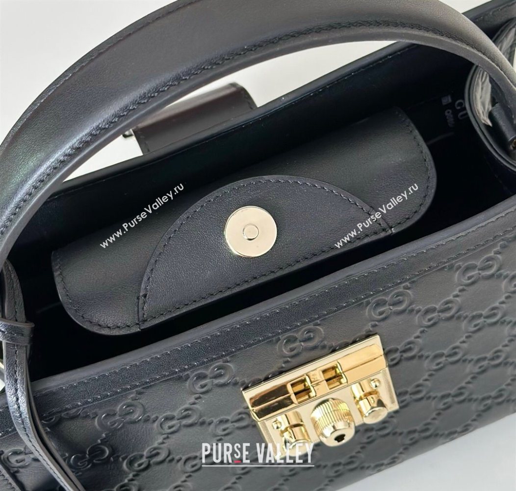 Gucci Padlock GG Leather Medium Handbag Black 2025 838992 (DLH-250930076)