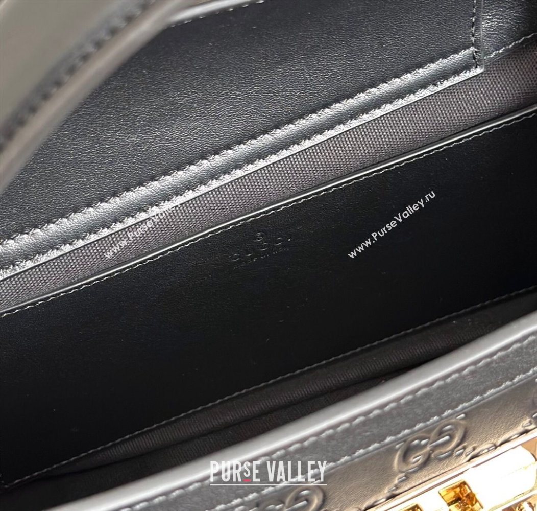 Gucci Padlock GG Leather Medium Handbag Black 2025 838992 (DLH-250930076)