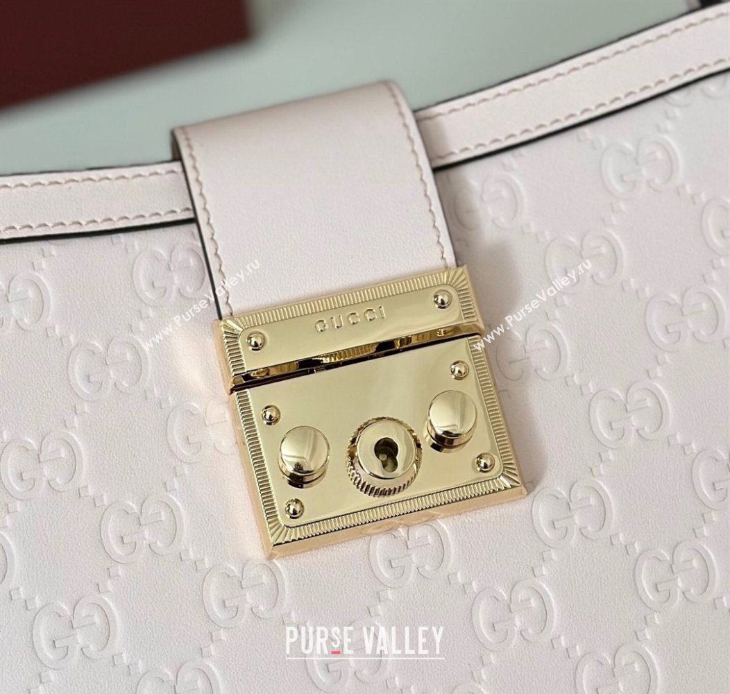 Gucci Padlock GG Leather Medium Handbag Pink 2025 838992 (DLH-250930077)