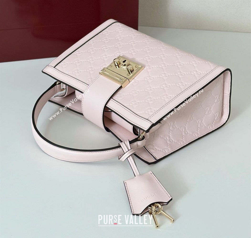 Gucci Padlock GG Leather Medium Handbag Pink 2025 838992 (DLH-250930077)