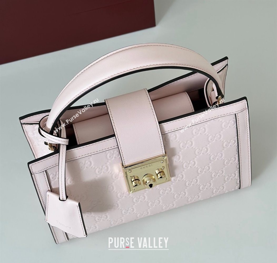 Gucci Padlock GG Leather Medium Handbag Pink 2025 838992 (DLH-250930077)