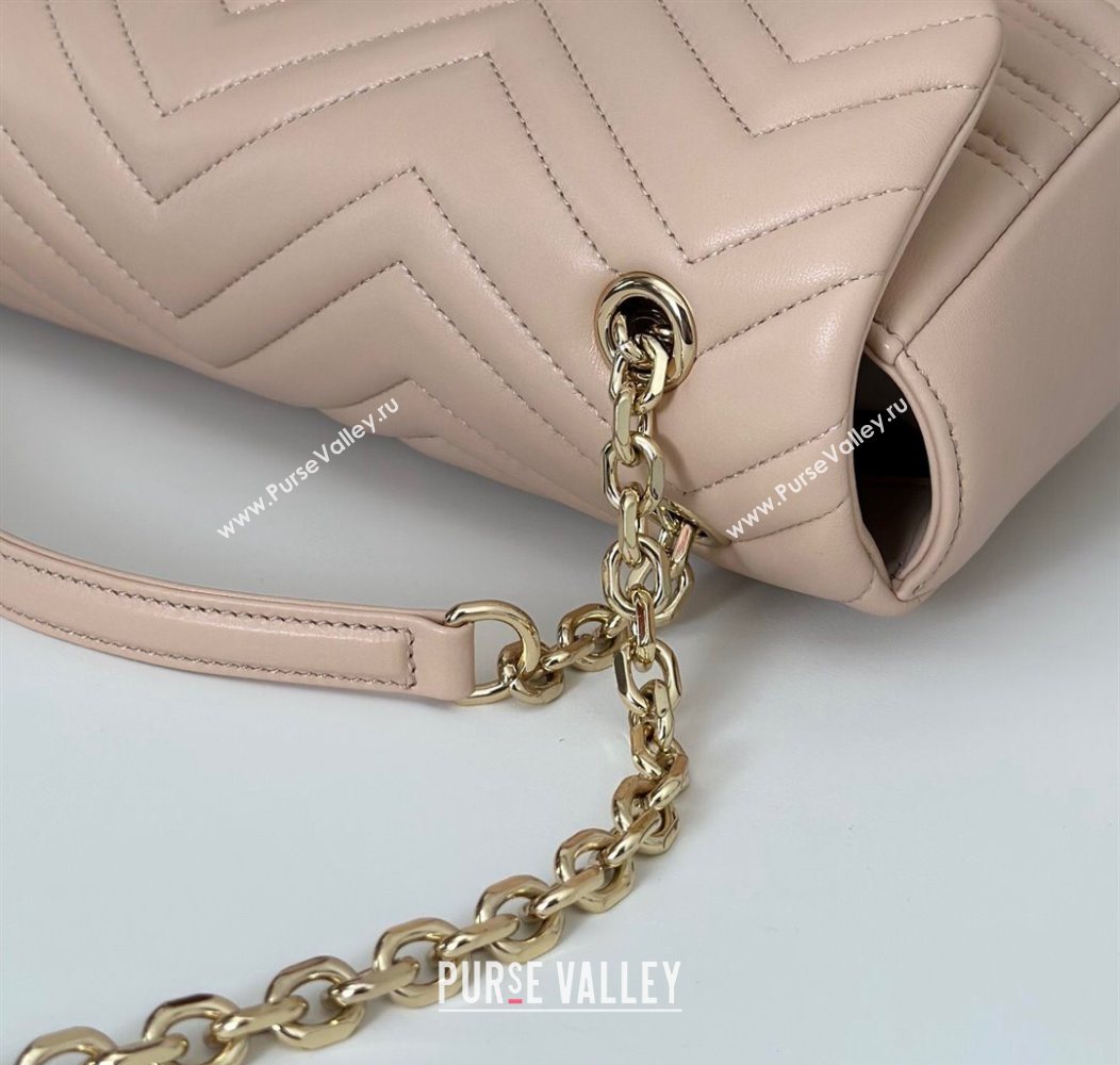 Gucci GG Marmont Chevron Leather large shoulder bag Soft Pink 2025 838985 (DLH-250930080)