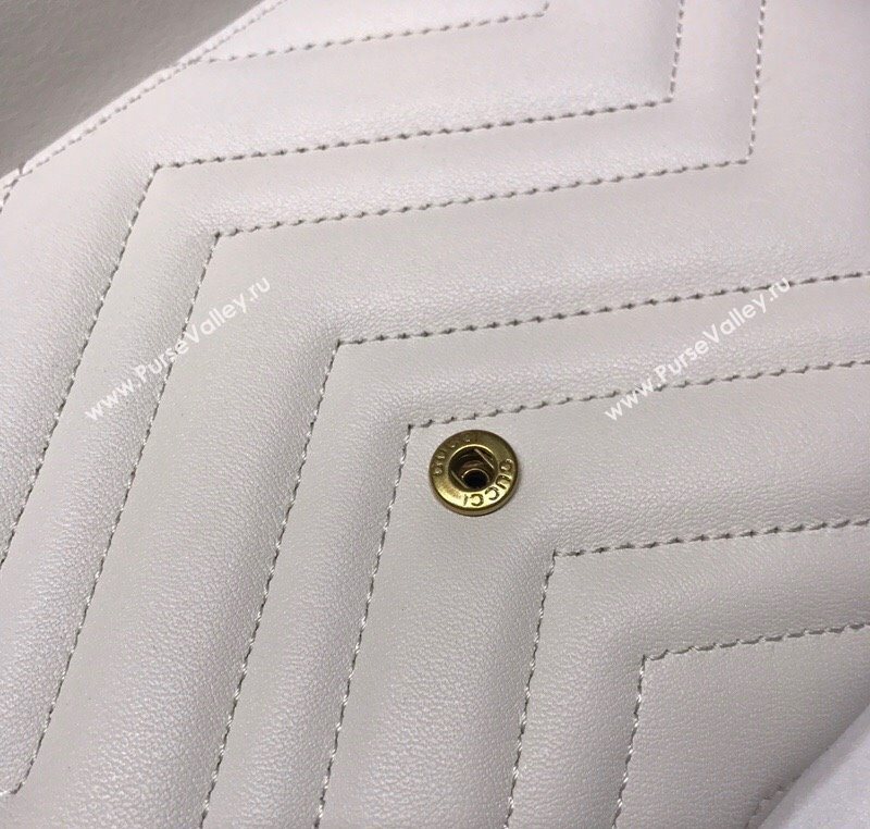 Gucci GG Marmont Matelasse Leather Chain Mini Bag 474575 White 2025 (DLH-250930090)