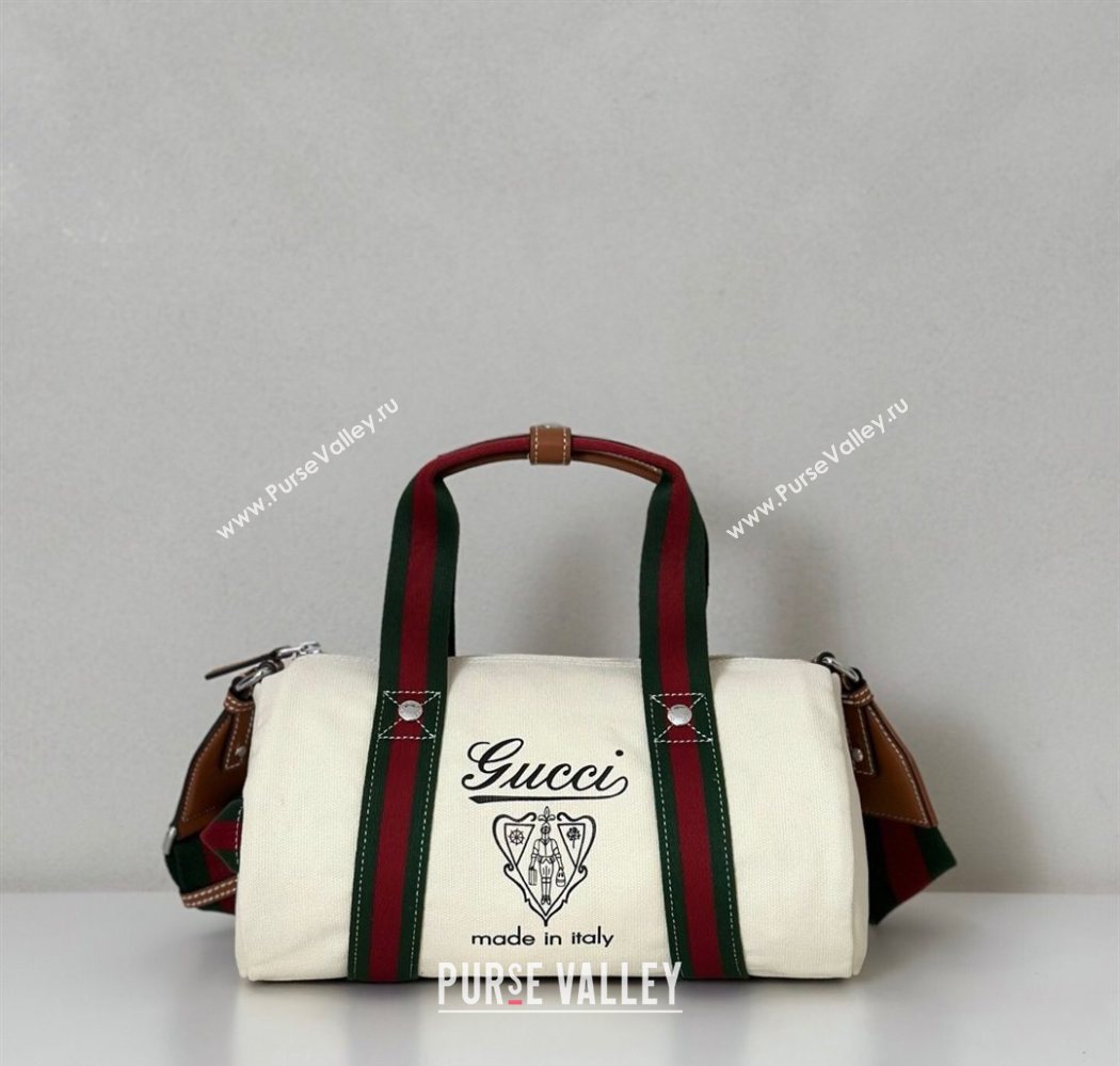 Gucci Small printed canvas duffle bag White 2025 816865 (DLH-250930053)