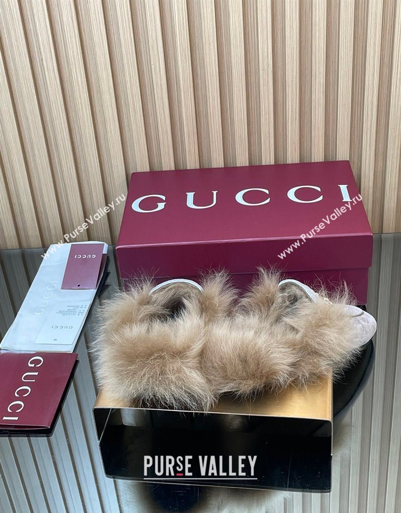 Gucci Jordaan GG Suede and Wool Flat Slipper with Horsebit Purple 2025 GG102003 (MD-251020058)