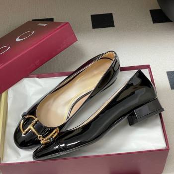 Gucci Ballet Flats with Half Horsebit in Patent Leather Black 2025 849652 (MD-251021035)