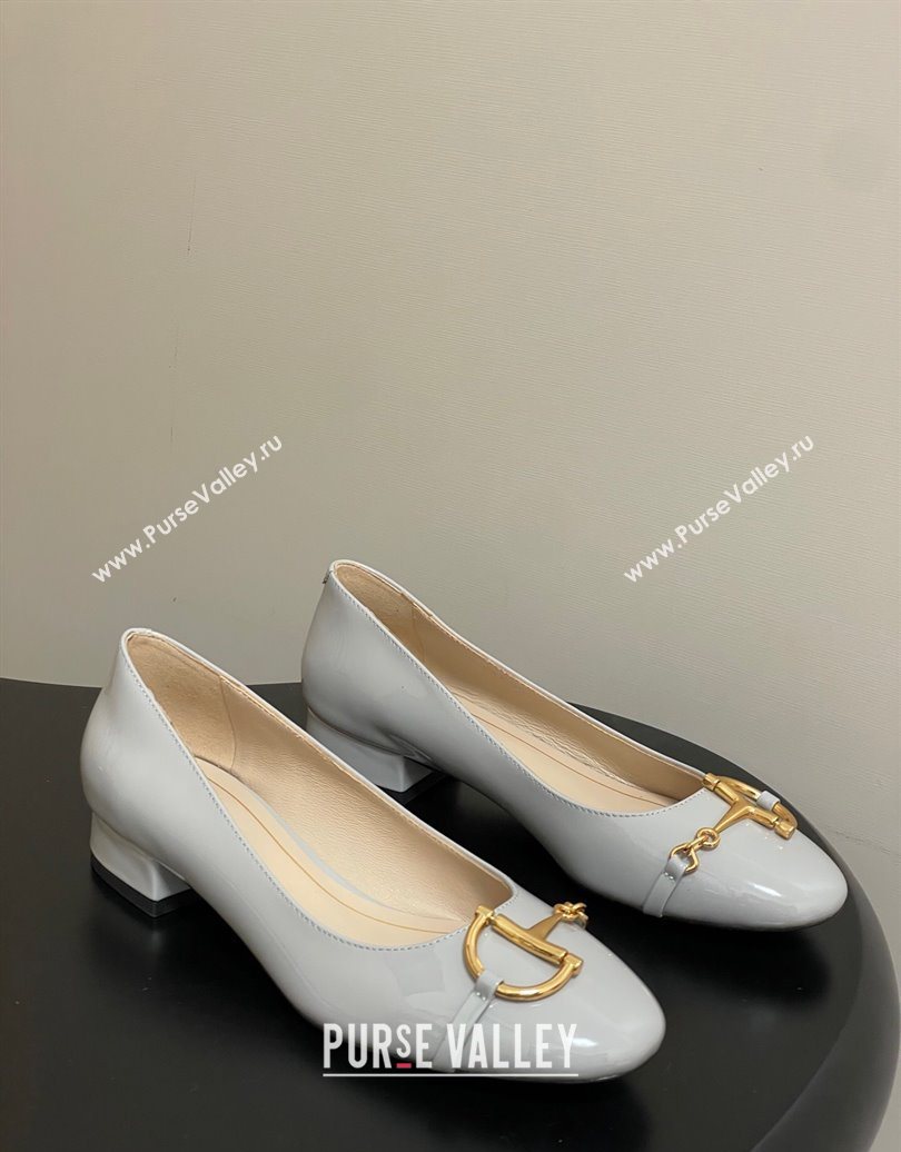 Gucci Ballet Flats with Half Horsebit in Patent Leather Grey 2025 849652 (MD-251021038)