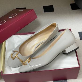 Gucci Ballet Flats with Half Horsebit in Patent Leather Grey 2025 849652 (MD-251021038)