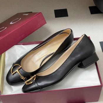 Gucci Ballet Flats with Half Horsebit in Calf Leather Black 2025 849652 (MD-251021040)