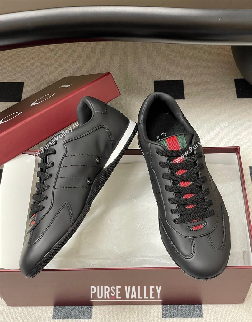 Gucci Calf Leather Sneakers Black 2025 857016 (MD-251021003)