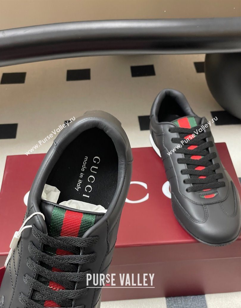 Gucci Calf Leather Sneakers Black 2025 857016 (MD-251021003)