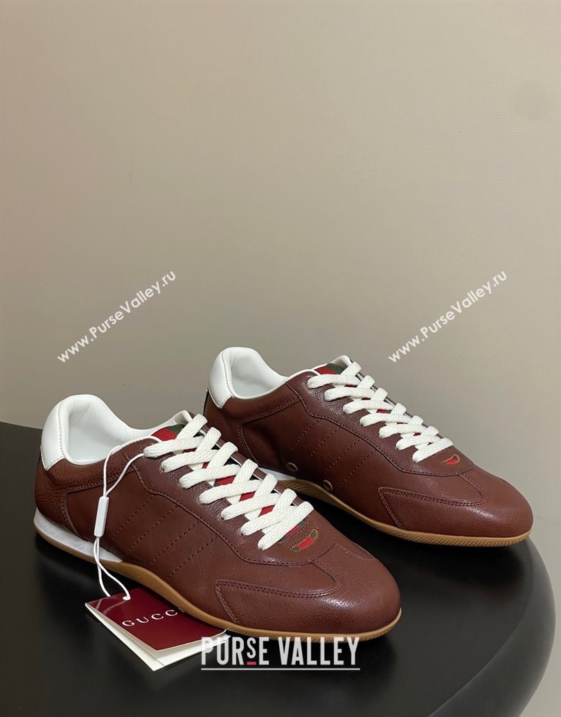 Gucci Calf Leather Sneakers Dark Brown 2025 857016 (MD-251021009)