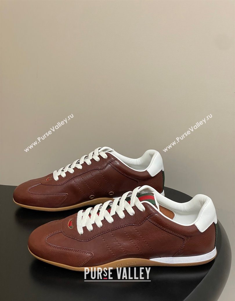 Gucci Calf Leather Sneakers Dark Brown 2025 857016 (MD-251021009)