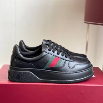 Gucci Chunky Platform Sneakers 5cm in Leather Black 2025 848307 (MD-251021012)