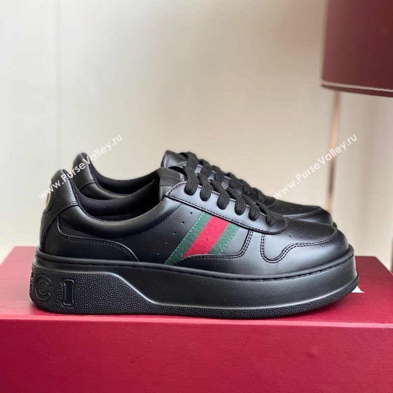 Gucci Chunky Platform Sneakers 5cm in Leather Black 2025 848307 (MD-251021012)