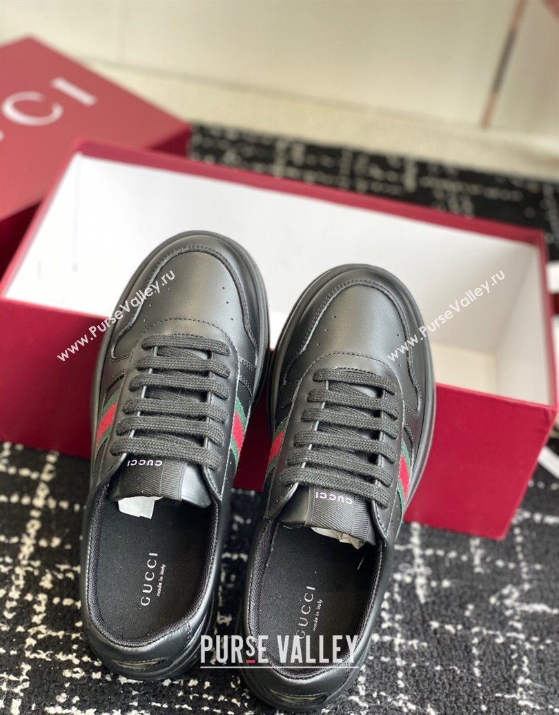 Gucci Chunky Platform Sneakers 5cm in Leather Black 2025 848307 (MD-251021012)