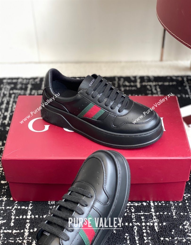 Gucci Chunky Platform Sneakers 5cm in Leather Black 2025 848307 (MD-251021012)
